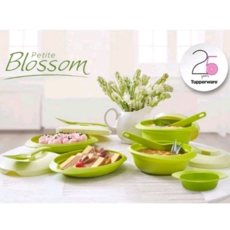 NEW  TUPPERWARE BLOSSOM Collection Set Hijau Jadul