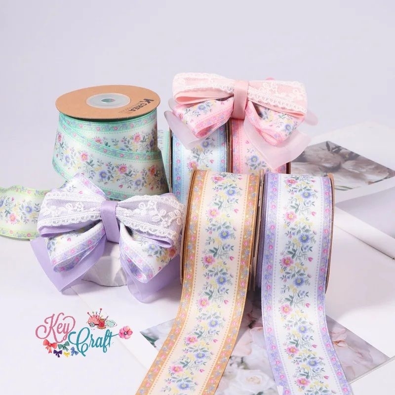 

Pita Satin korea double side motif flower size 3,8cm (1yard)