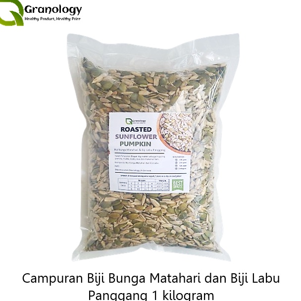 

PROMO BESAR Roasted Mix Sunflower Seed dan Pumpkin Seed 1 kilogram by Granology