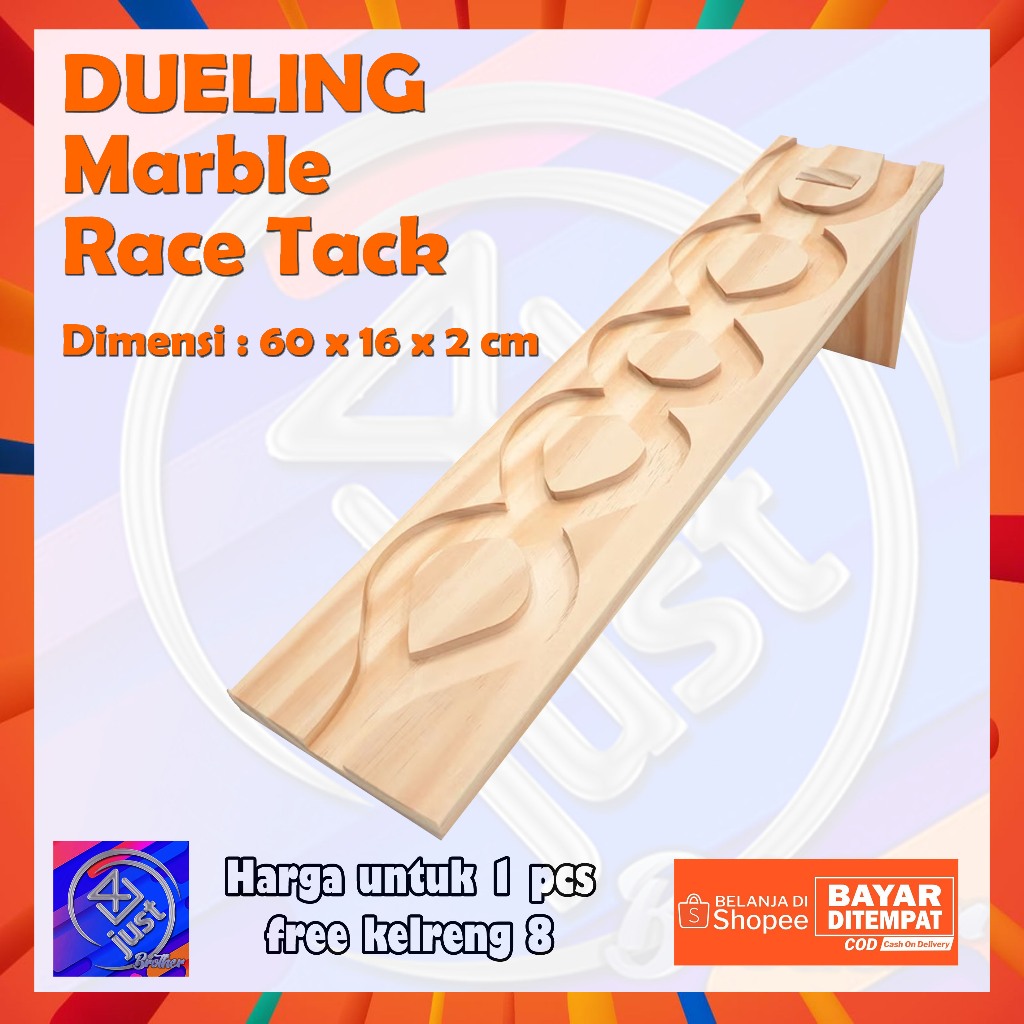 MARBEL RUN KAYU # 4U Just 4U #  Lintasan Balap Kelereng Ganda dari Kayu Lintasan Berliku Bola ASMR L