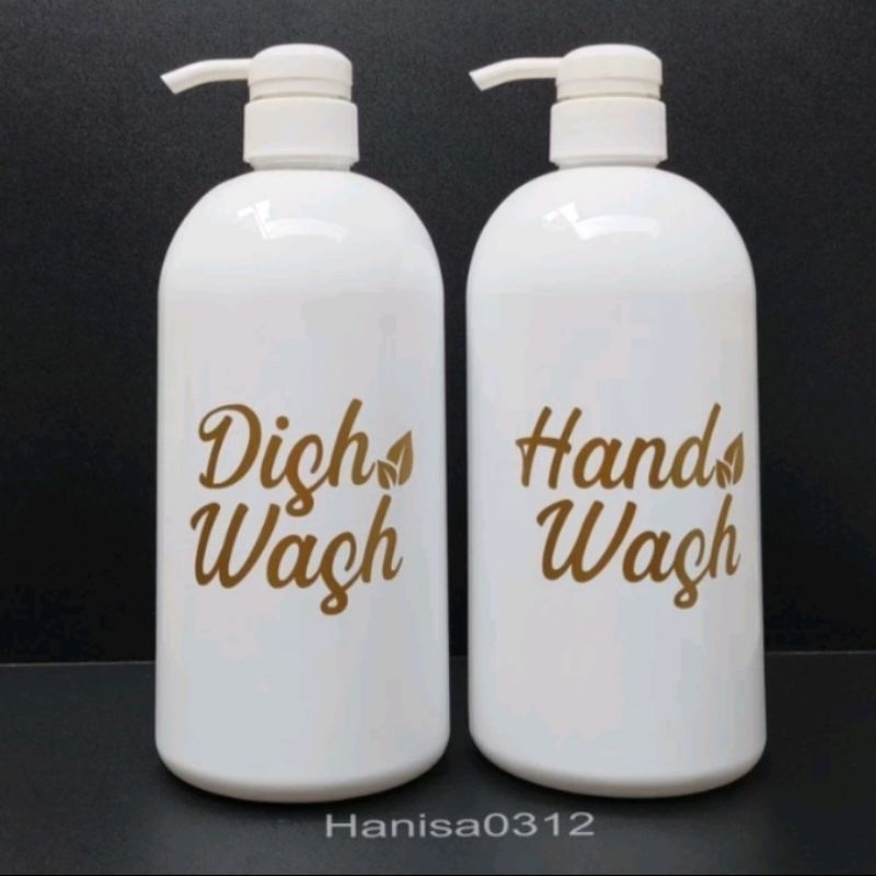 Botol Tempat Sabun Cair Pump 1 liter 1000ml Putih Glossy Aesthetic Mewah Tempat Sabun Cair