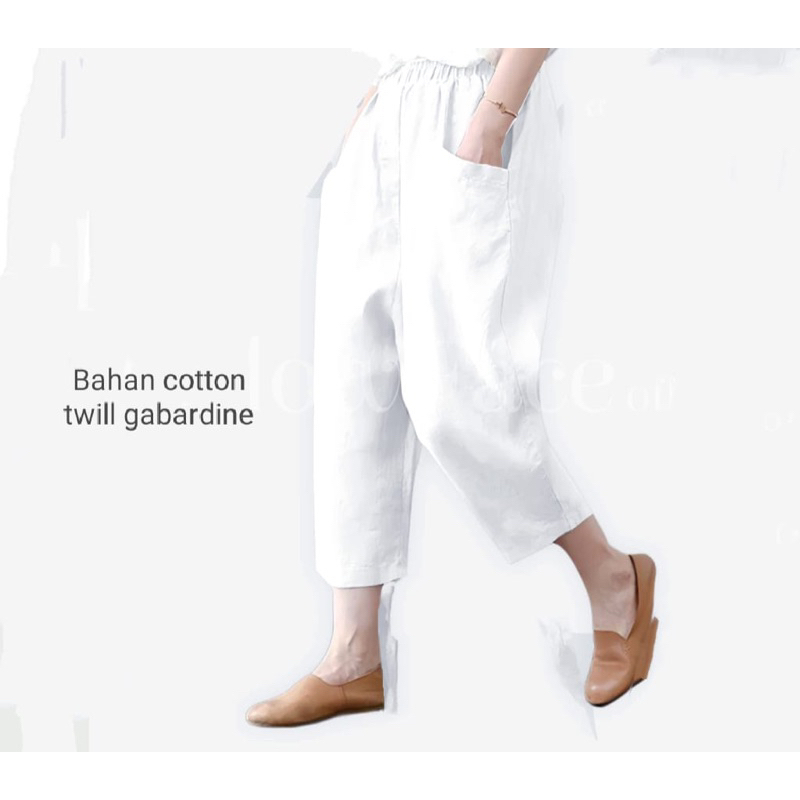 Celana Kulot Katun Uniqlo Pants Size Jumbo Bahan Cotton Twill Strech Premium