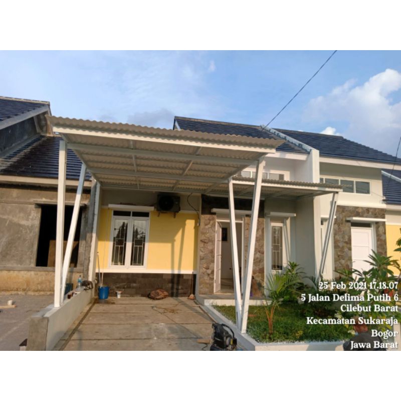 kanopi baja ringan atap alderon single tiang V