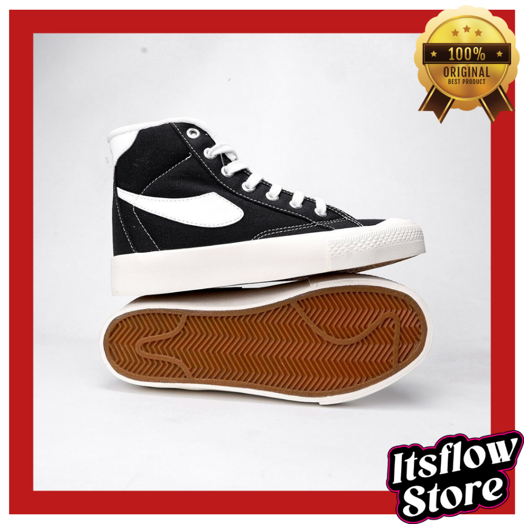 Sepatu Campess Cavez Pro High Black White Original Itsflow - Termurah Terlaris