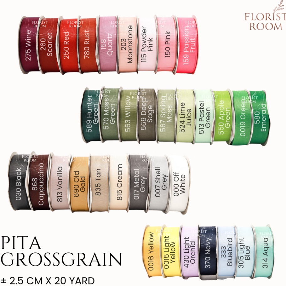 

CUCI GUDANG Pita Grossgrain 25cm x 2yard Ribbon kado hadiah Pita
