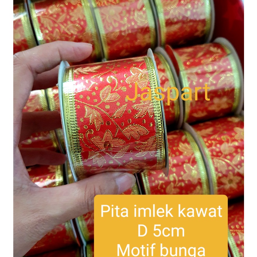 

PROMO MENARIK PITA GLITTER IMLEK PINGGIR KAWAT PITA PARCEL PITA IMLEK CNY PITA HIASAN CANTIK LEBAR BESAR 25 5 65 CM WARNA EMAS GOLD