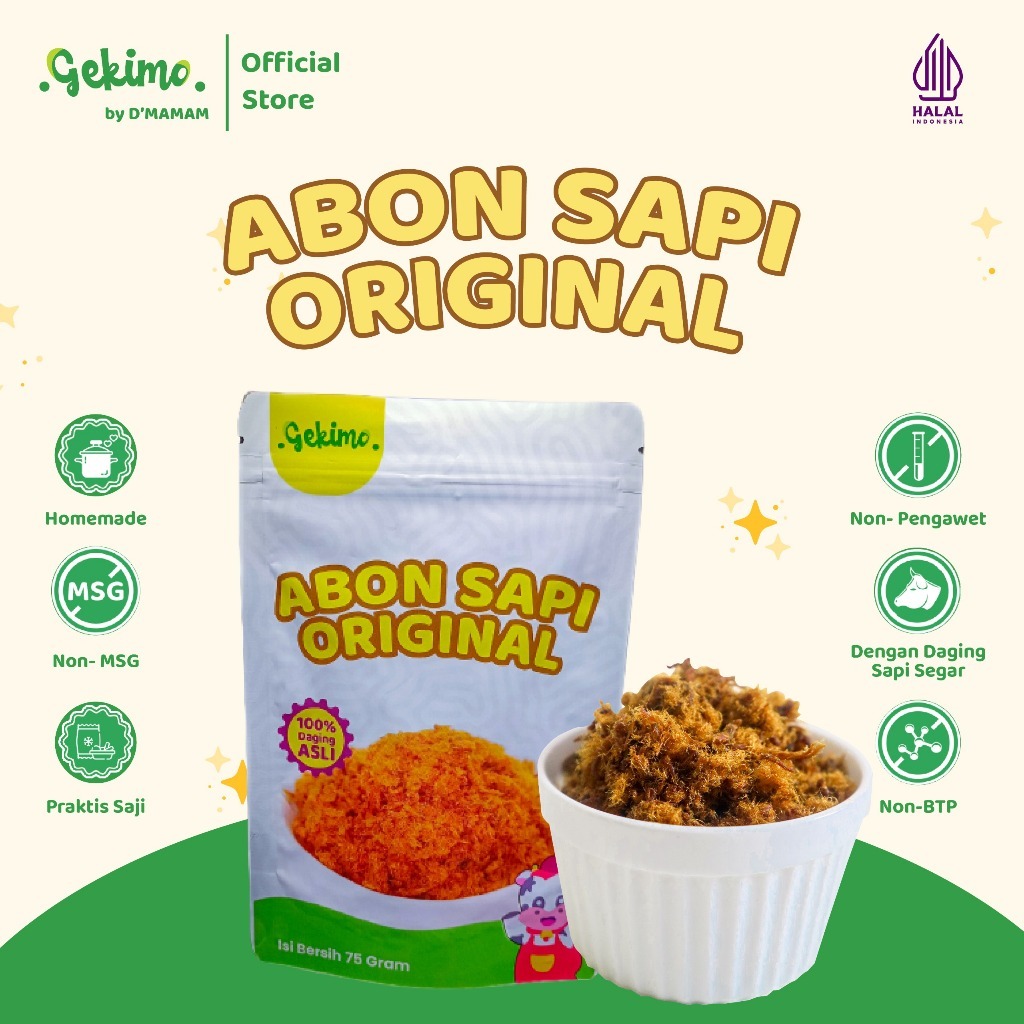 

D'MAMAM Abon Sapi Original Gekimo 75g Homemade Travel Friendly