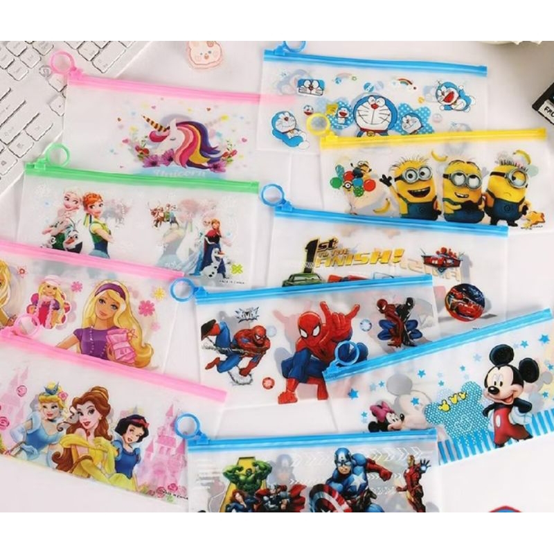 

Tempat Pensil Pulpen Transparan Ziplock Karakter Serbaguna Pouch Zip Lock Penyimpanan Kosmetik Pouch Zipper Pencil Case Tempat Penyimpanan Alat Tulis Murah