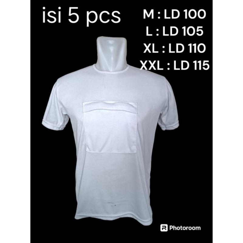 ( paket 3 pcs ) kaos haji saku depan / kaos oblong haji umroh saku depan murah