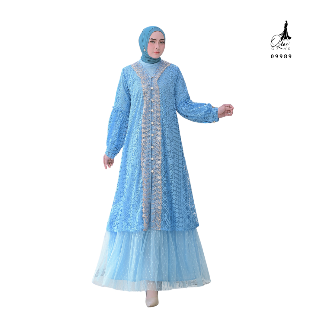Ozias - Gamis Brokat Fimela 09989 Ld 105 I Gamis Wisuda Mewah