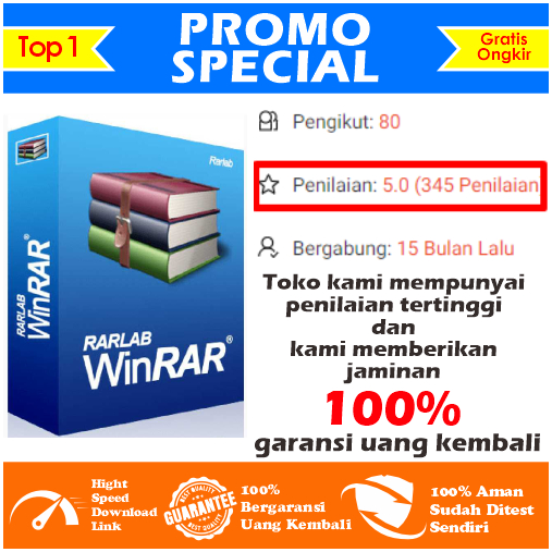 [PROMO BELI 1 GRATIS 1] Winrar Terbaru 32 & 64 Bit 100% Permanen