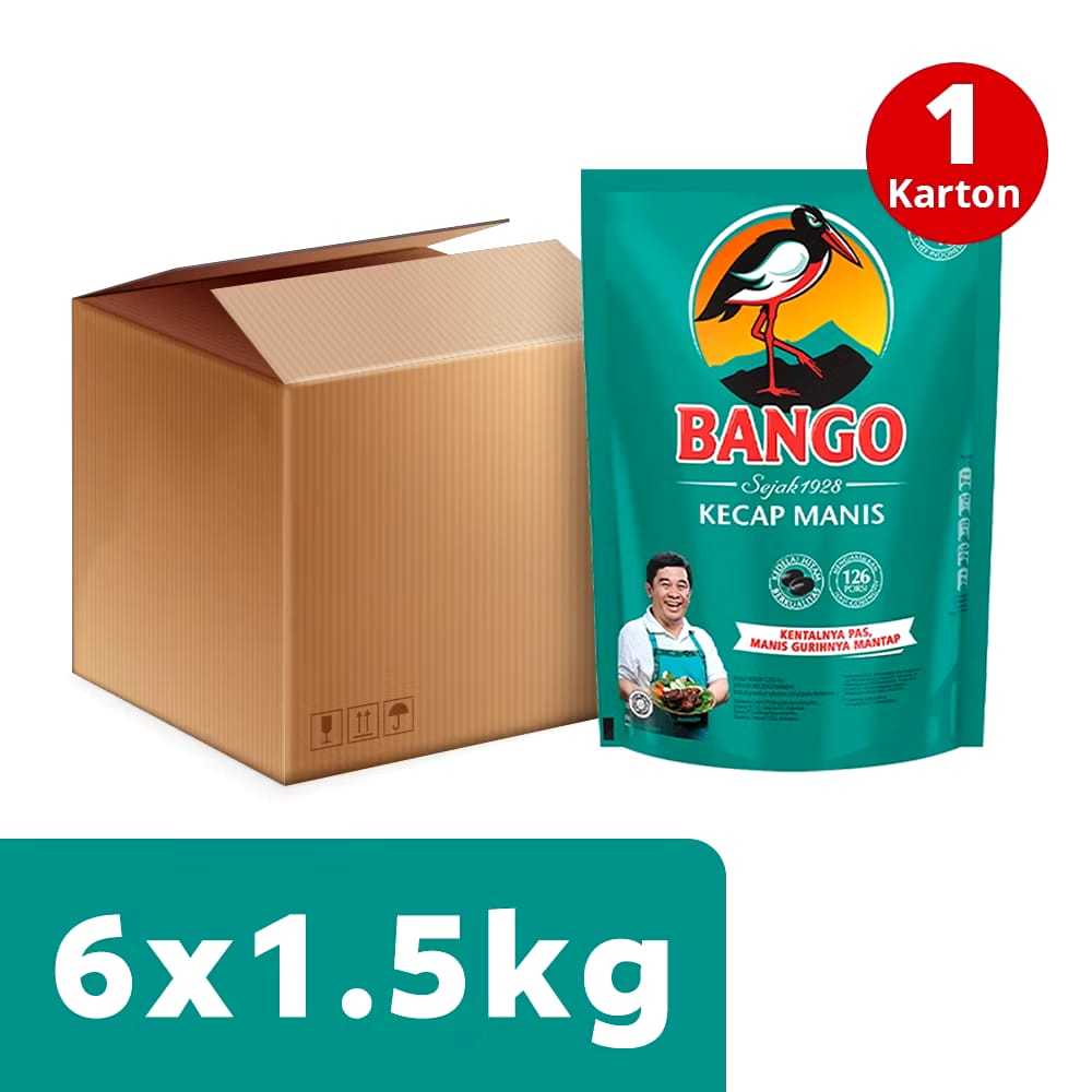 

[ Paket Isi 6 ] Bango Kecap Manis Pouch 1.5Kg 1 Karton