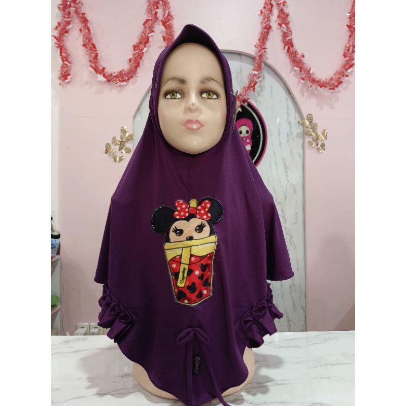 hijab boba anak rempel bahan jersey amanda