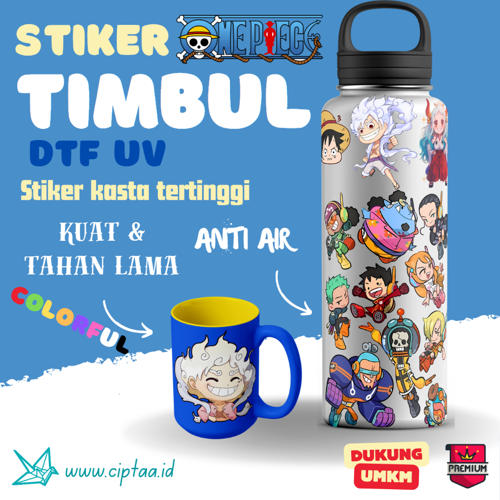 

Stiker One Piece - Stiker Timbul DTF UV - Sticker Anime Chibi - Varian 1.0