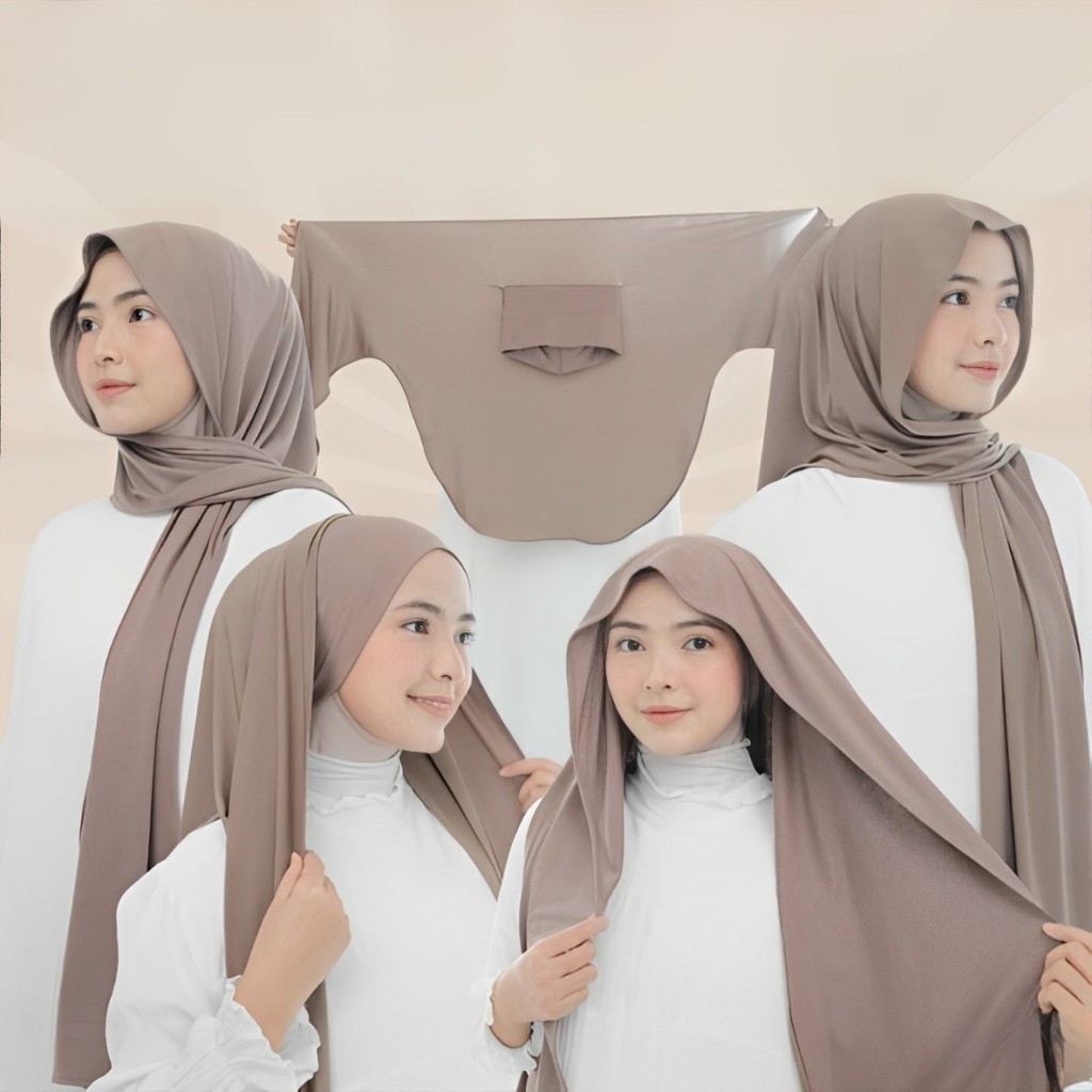 Pashmina Inner Bando Jersey Premium 2In1 / Pashmina Jersey Oval