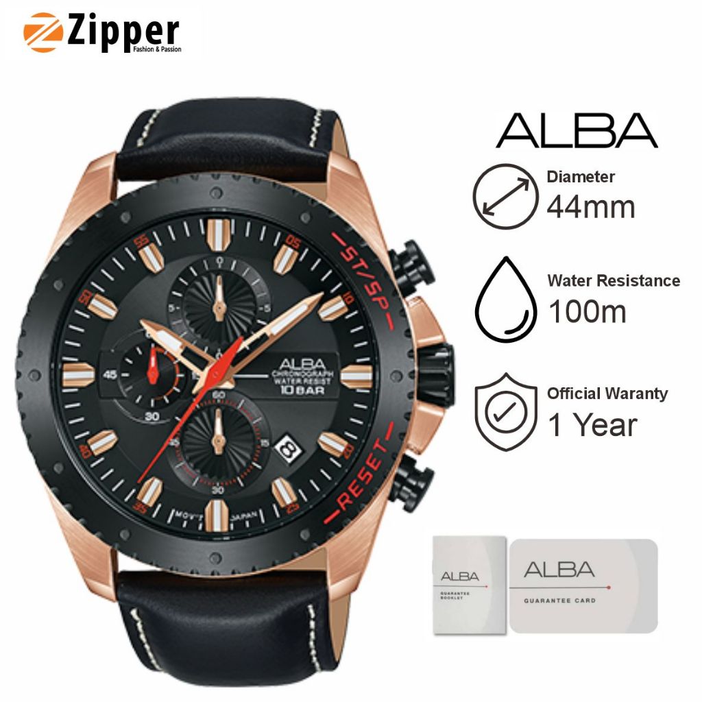 Jam Tangan Pria ALBA AM3642 Analog Quartz Kulit Original Bergaransi Resmi