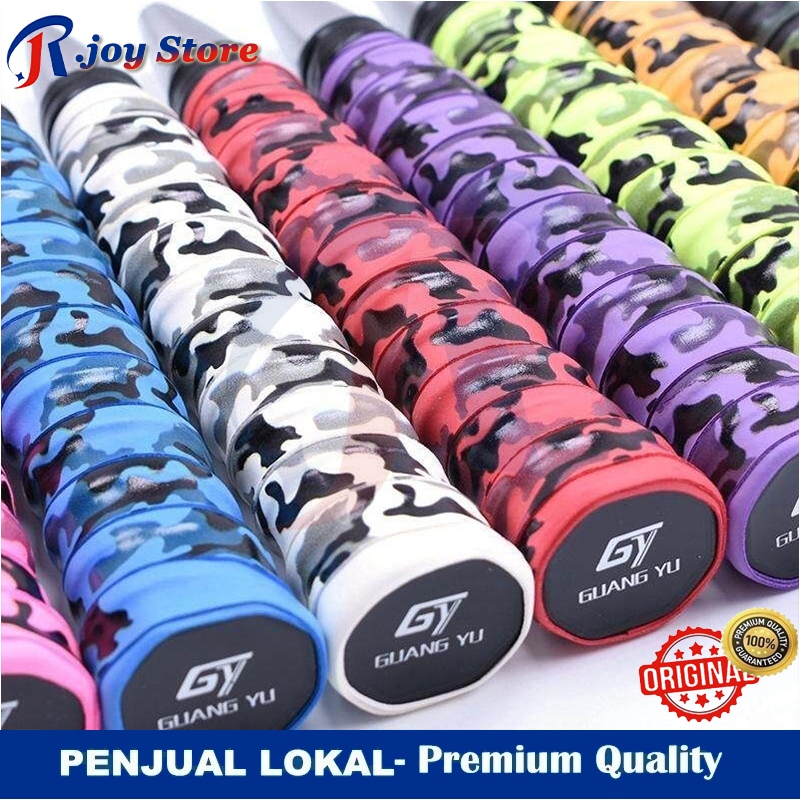 R.joy-Pegangan Ganda Baru Kamuflase Keel Lem Tangan Anti-Slip Lem Tangan Raket Bulutangkis Keel Lem 
