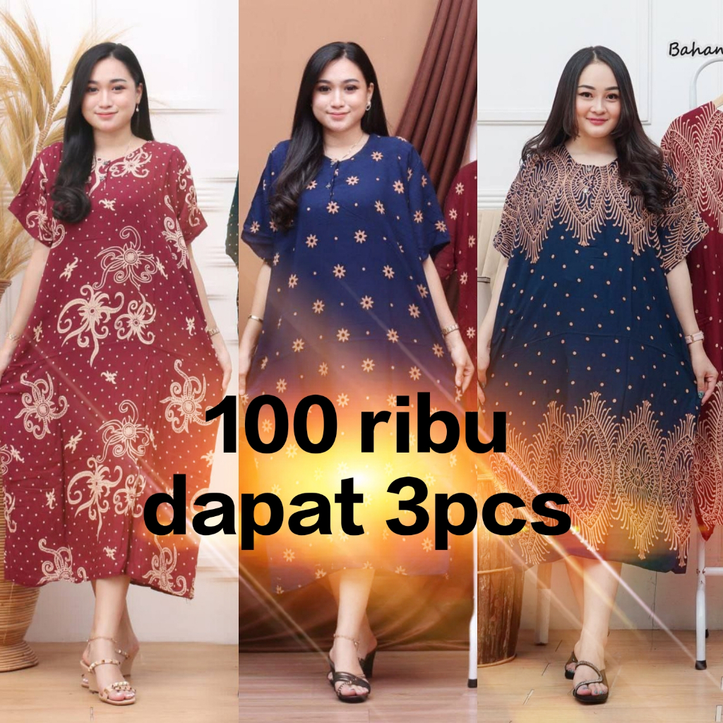 90RIBU 3PCS DASTER JUMBO BUSUI KANCING DEPAN MOTIF KEKINIAN TERBARU IBU IBU MUDA baju atasan wanita 