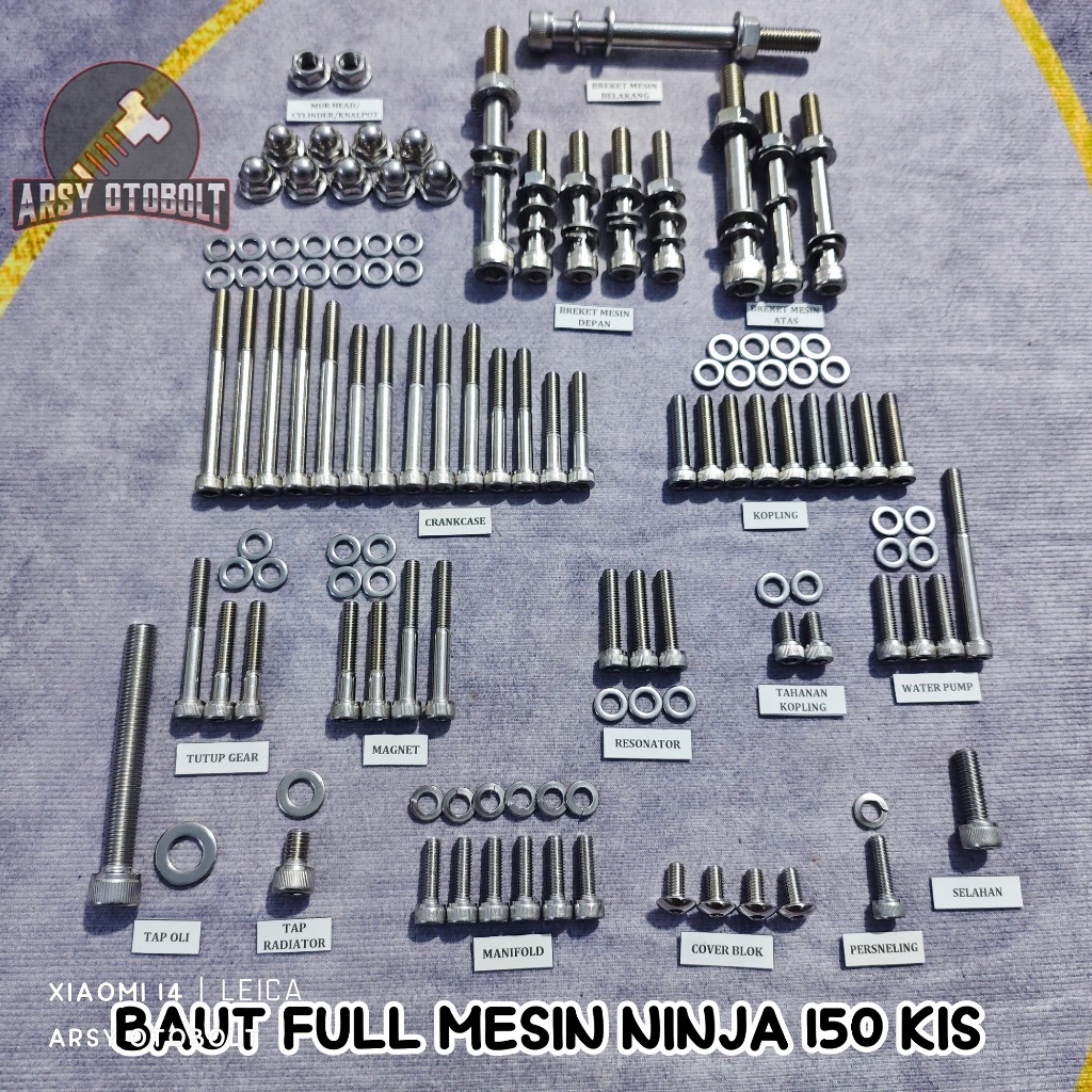 BAUT FULL MESIN NINJA 150 KIS STAINLESS 304
