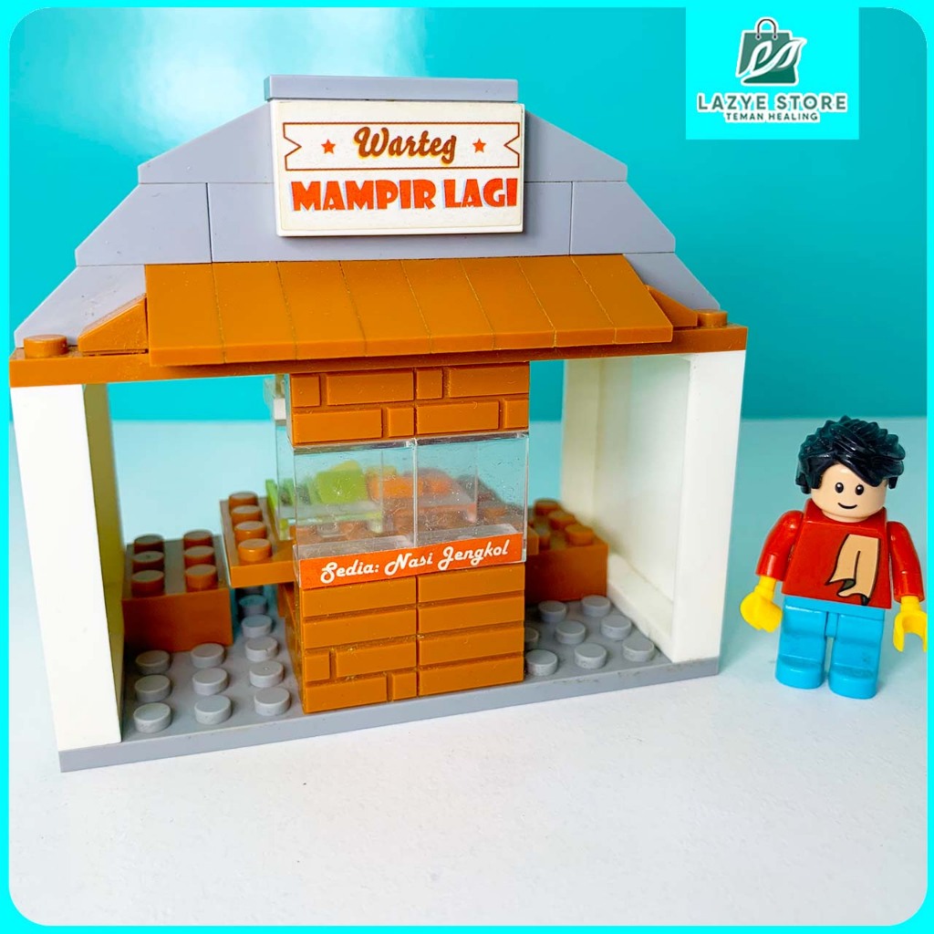 Mainan Brick Set MOC Warteg Bahari Mampir Lagi Kedai Bangunan Compatible Leg0