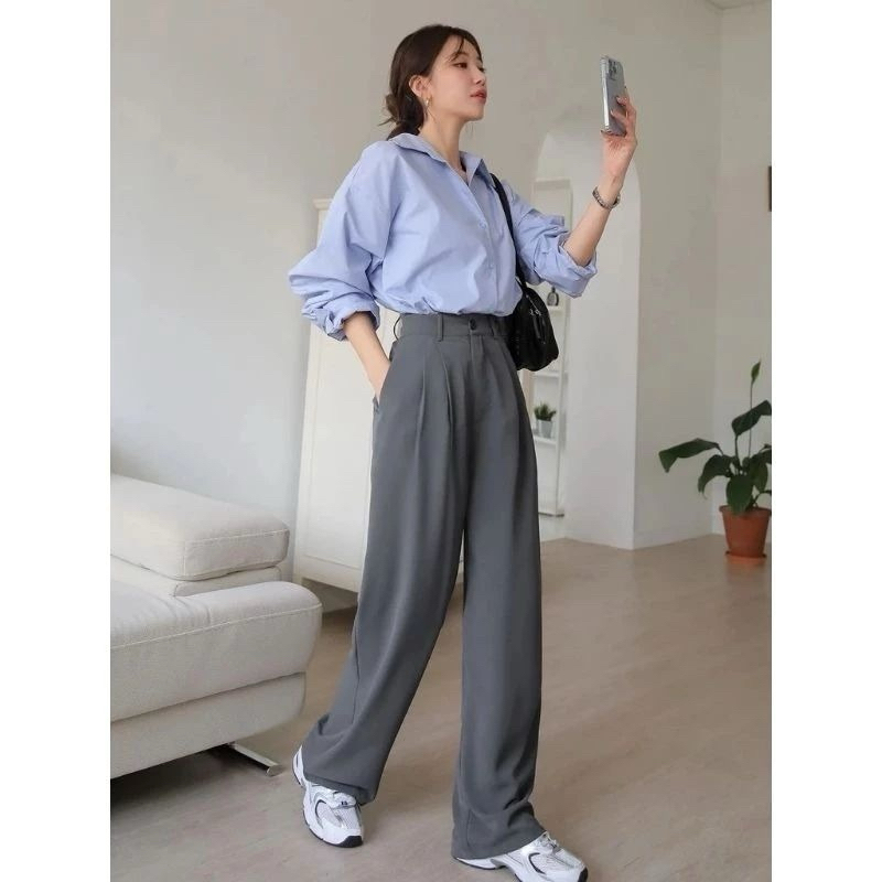 Loose pants wanita [Kain hs & Jatuh] anti lecek - Celana anti kusut - Celana Kulot - Celana kantor