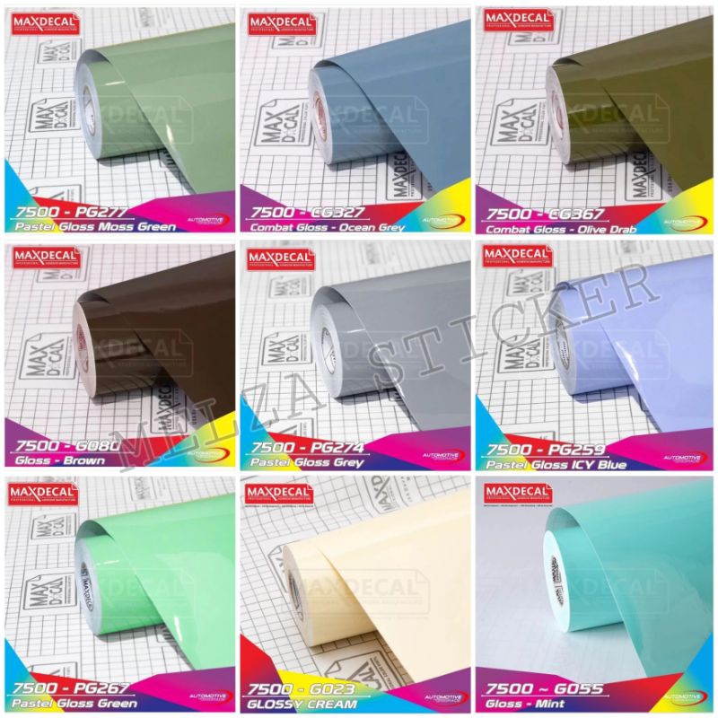 Skotlet Stiker Warna Pastel & Combat Glossy Lebar 45 Cm