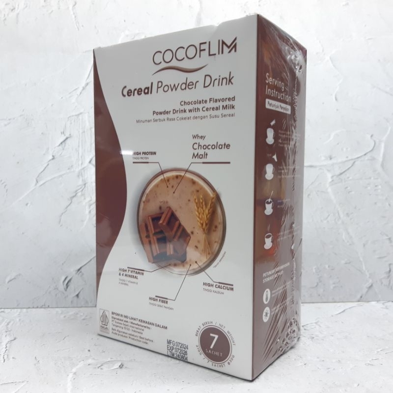 

COCOFLIM minuman serbuk rasa coklat dengan susu sereal box isi 7 sachet
