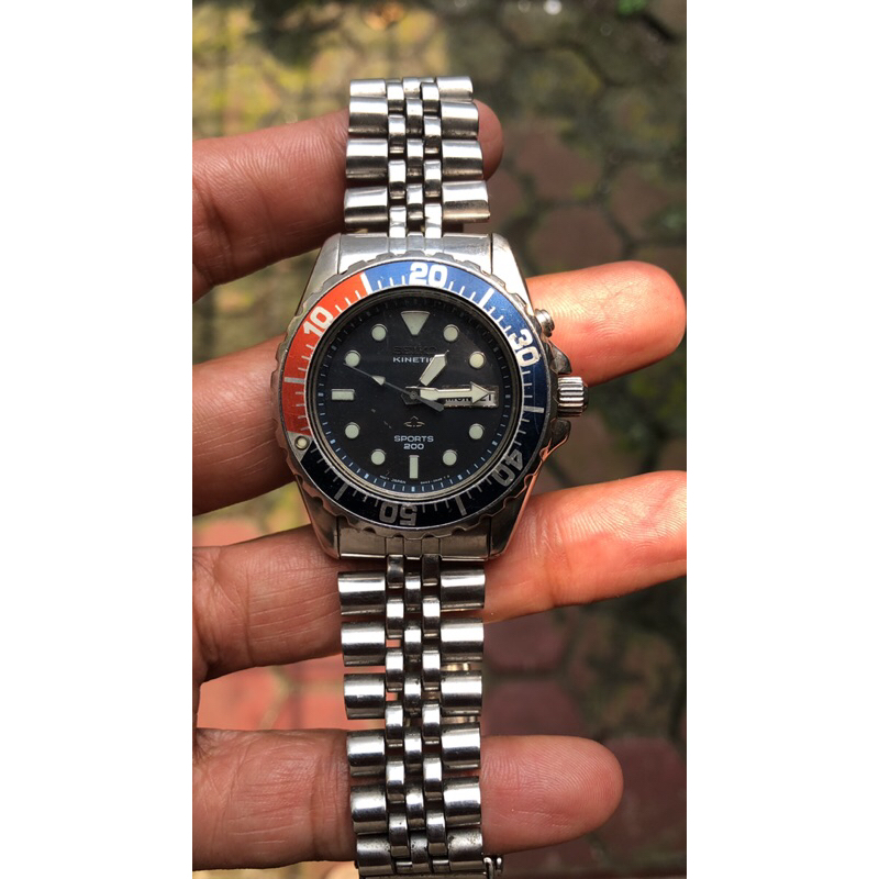 Jam Tangan Seiko Sports 5M43 -OA40 Kinetic Pepsi Bead Rice