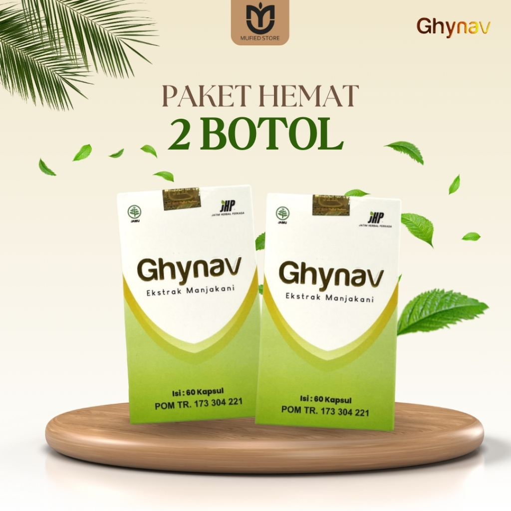 Paket Hemat 2 botol GHYNAV Obat Herbal mengatasi Keputihan upnormal penyebab kanker serviks, Perapat
