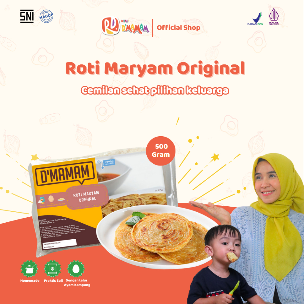 

D'MAMAM Roti Maryam Original 500 gr Homemade / Roti Cane / Roti Canai