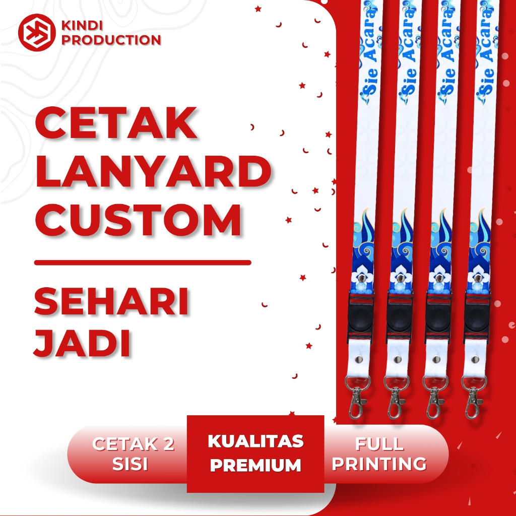 

Tali Lanyard Custom Full Printing | Gantungan ID-Card | Grosir