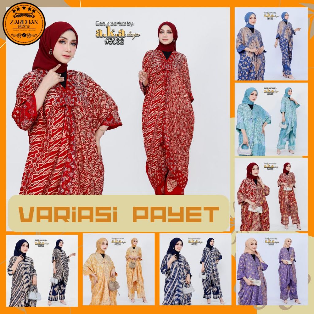 5032 Setelan Celana Kulot Kaftan Batik Payet Baby Semi Sutra Halusan Viscose Premium A.K.A Design