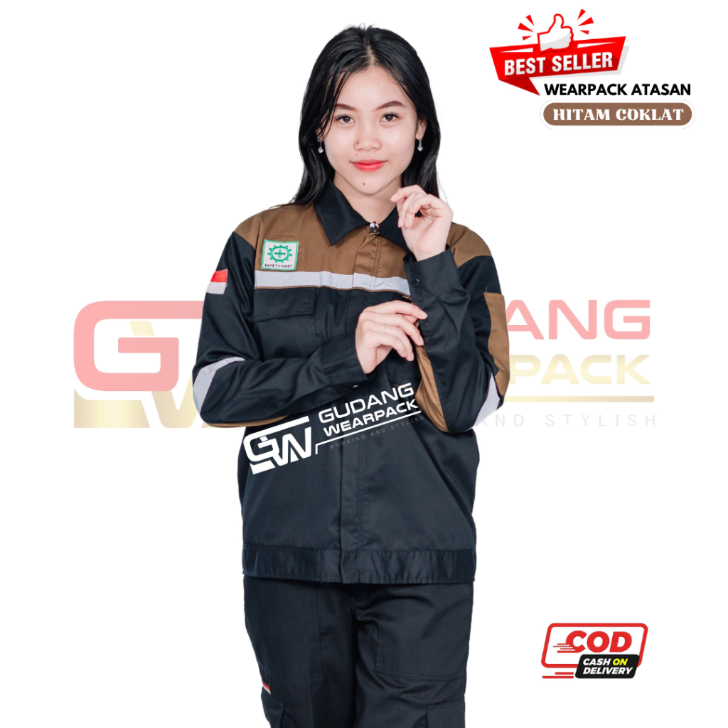 Wearpack Atasan Warna Hitam Coklat (baju kerja) - gudang wearpack