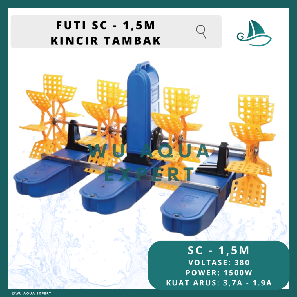 Kincir Aerator Tambak FUTI SC - 1,5M / FUTI SC - 0,75M Kincir Tambak Kolam Pembuat Gelembung Udara