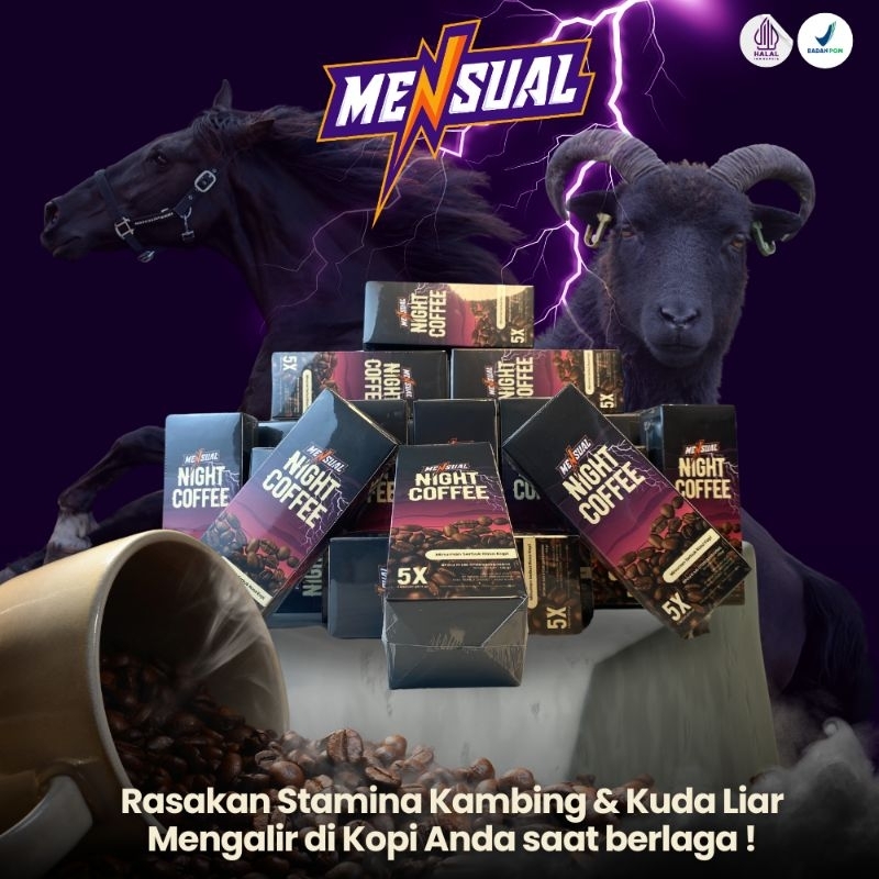 

Kopi Mensual Night Coffe Kopi Dewasa Kopi Kuat Tahan Lama isi 5 sachet