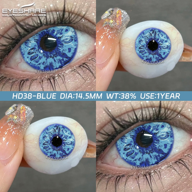 Eyeshare Softlens Cosplay Yellow Blue 1Pasang Lensa Kontak Lensa Halloween