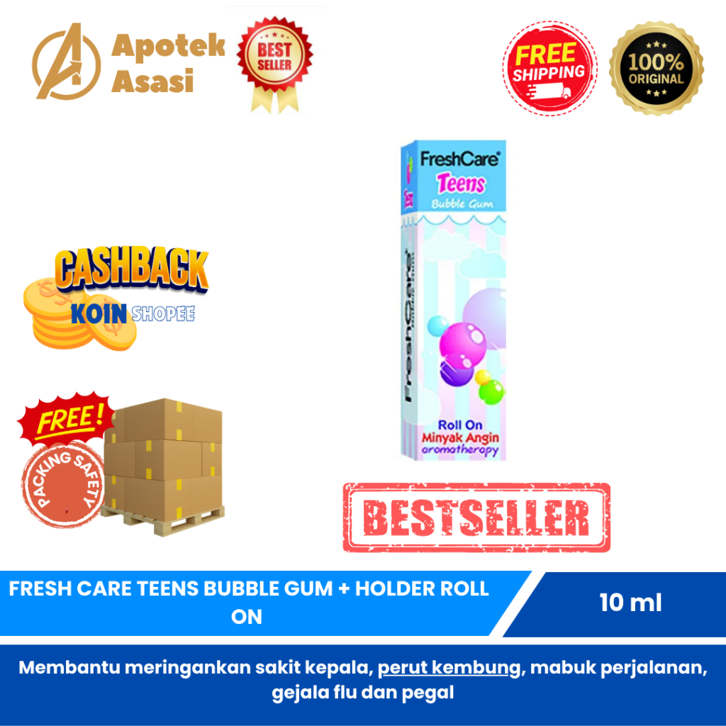 FRESHCARE TEENS BUBBLE GUM 10 mL ROLL ON