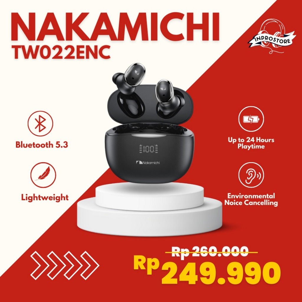 NAKAMICHI TW022ENC - TWS GAMING ORIGINAL - GARANSI 1 TAHUN