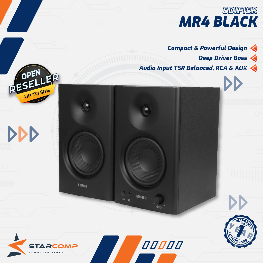 EDIFIER MR4 Speaker Active 2.0 Monitoring Studio Bookshelf