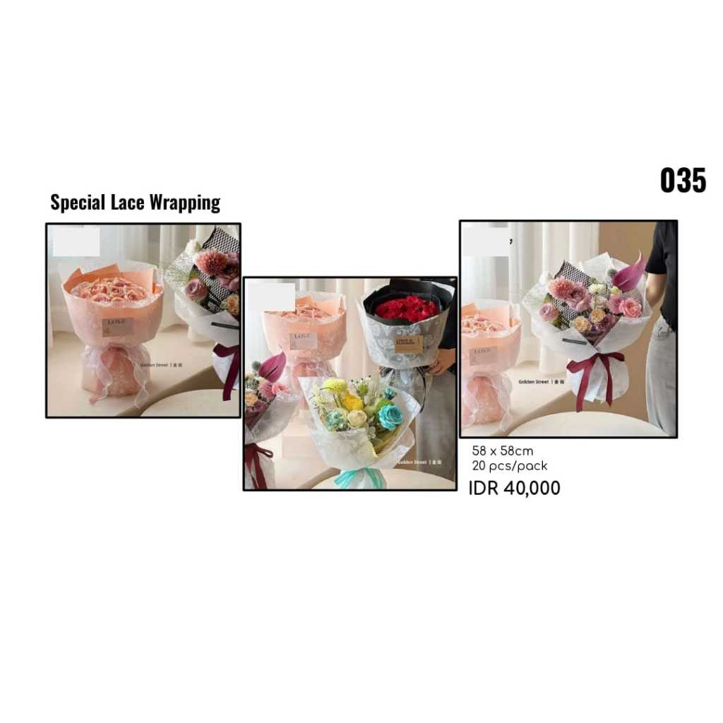 

MY Supplies - Flower Wrapping Paper Special Lace Wrapping Kain Bungkus Buket Bunga Brukat Kebaya