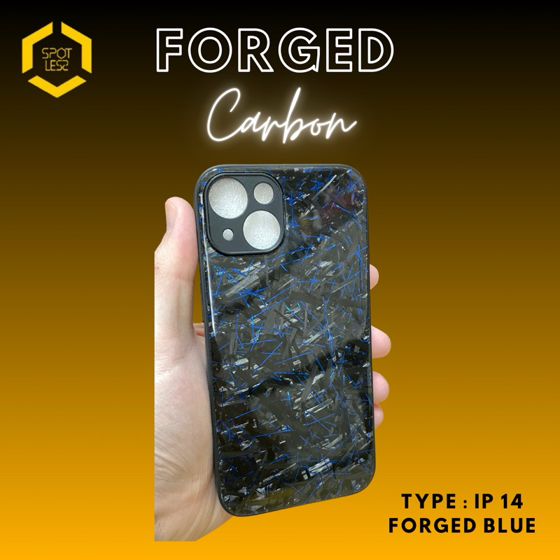 Case Iphone 14 Blue Metallic Forged Carbon