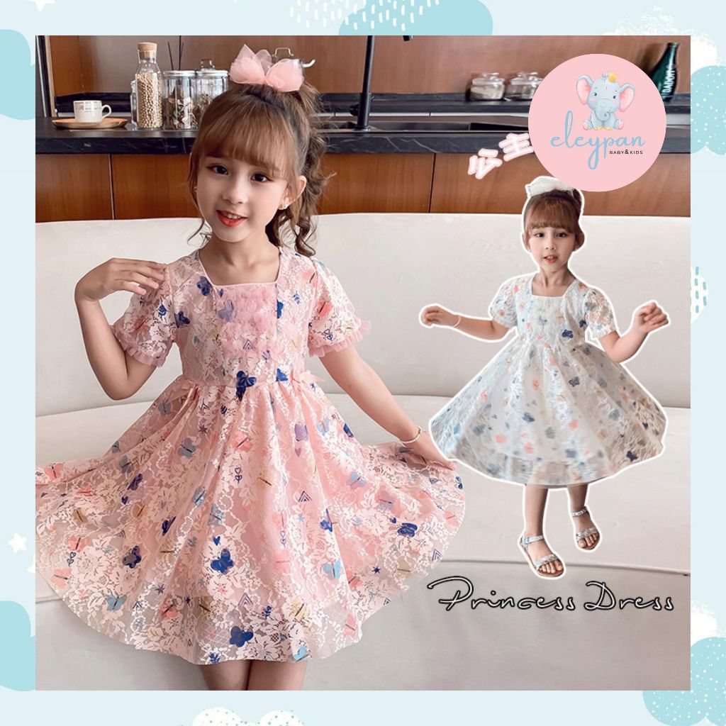 Dress Pesta Anak 1-4 Tahun Gaun Brokat Anak Perempuan Baju Terusan Brukat Kids Lace Party Dress