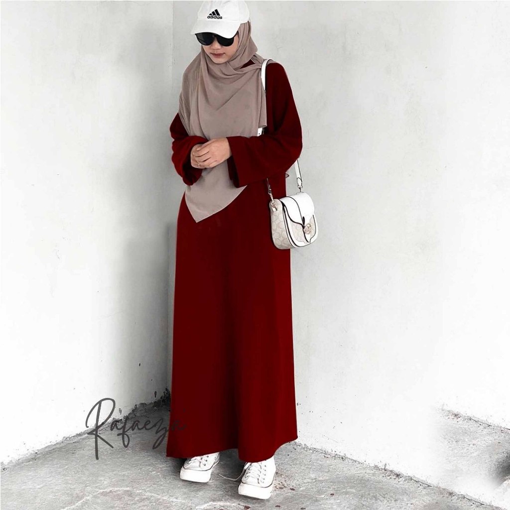 (Bisa COD) Abaya Hitam wanita terbaru wolfis premium ukuran S M L XL XXL / Long Dress Gamis basic Ab