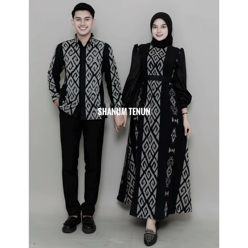 Gamis Tenun Toraja Hitam Set Couple Gamis Toraja Hitam Gamis Kondangan Tenun Baju Muslim Lebaran