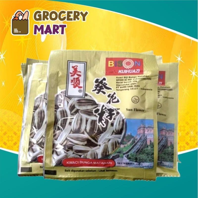 

(1 PACK) Kwaci/ Kuaci Bison Biji Bunga Matahari Isi 20pcs