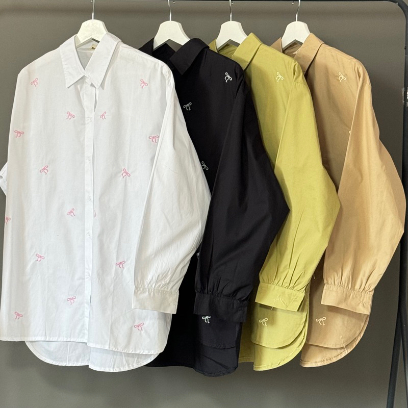 KEMEJA BORDIR CAQQUETE | ATASAN WANITA OVERSIZE | KEMEJA LD 120 cm | ATASAN WANITA BORDIR PITA | BLO