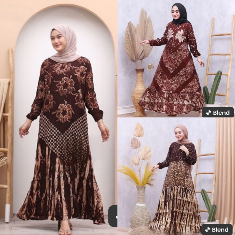 gamis rayon twill ori motif madongan