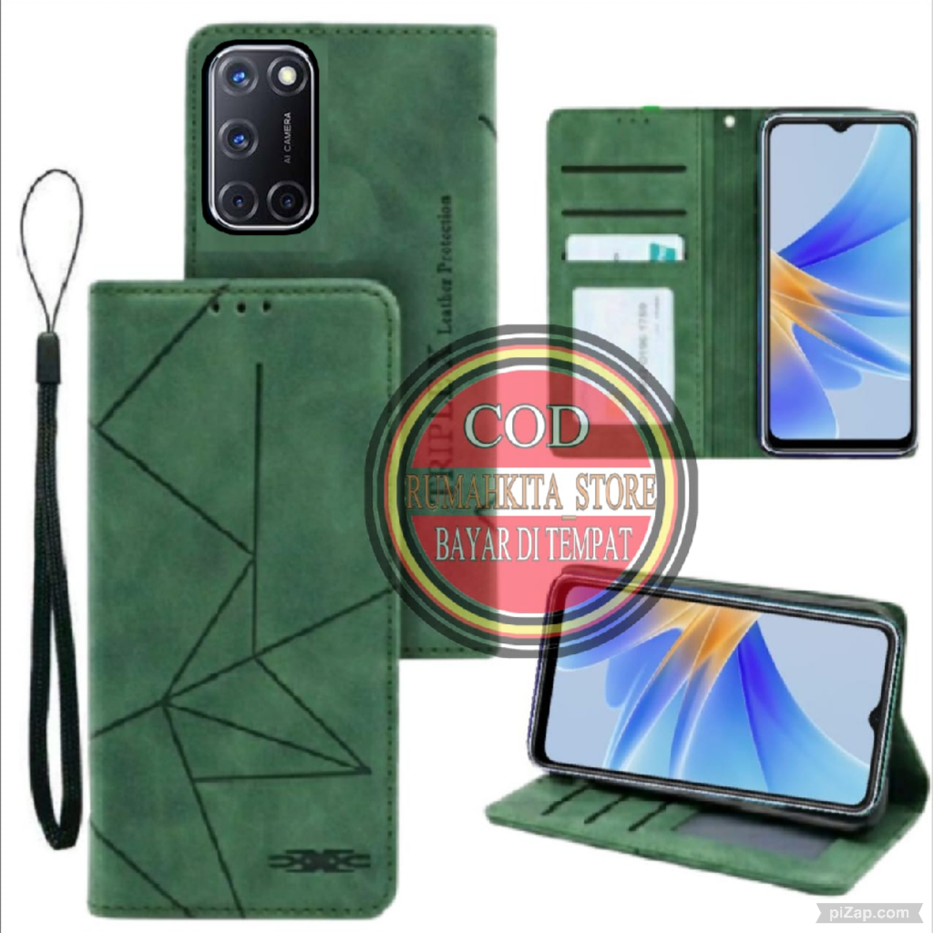 CASE HP OPPO A92/A52 MOTIF MAXNET CASE KULIT- CASING DOMPET-FLIP LEATHER-SARUNG HP