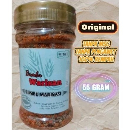 

Bumbu Marinasi Kering by Bumbu Warisan Varian Original 55gr 100% Rempah Alami Halal Bubuk Instan