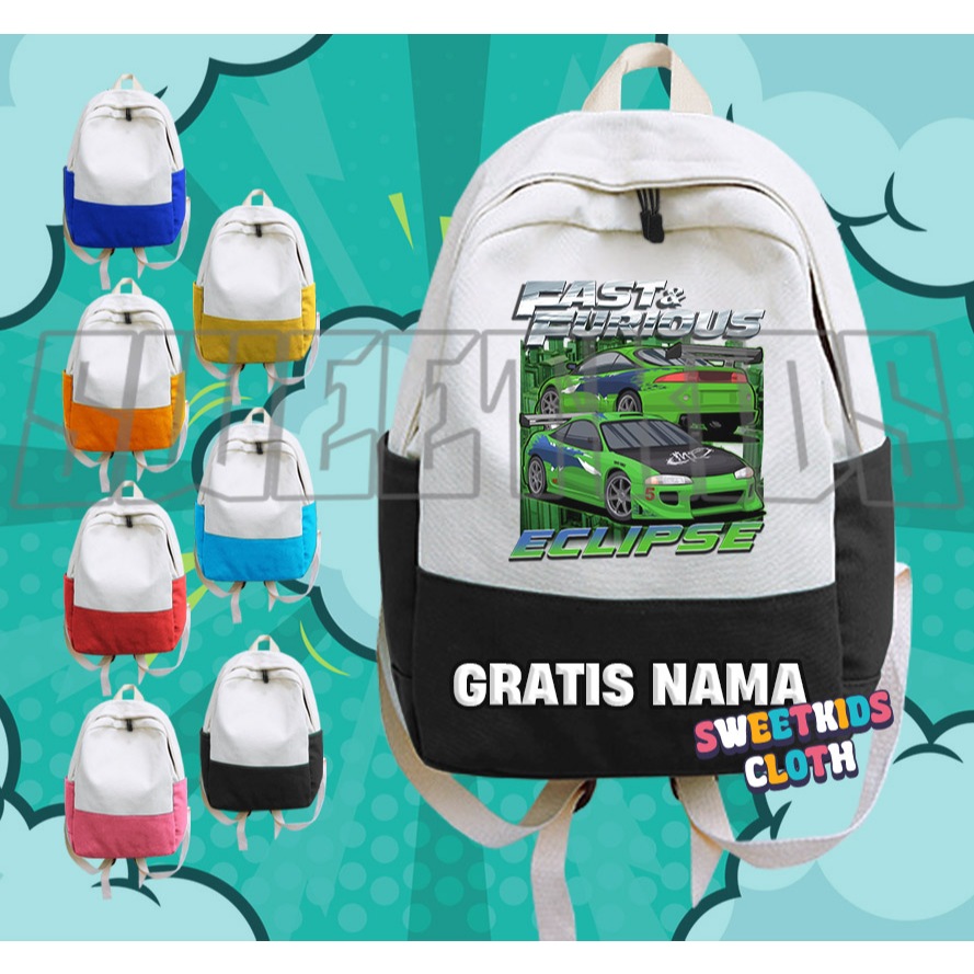 Tas Anak Fast And Furious Eclipse / Ransel Tas Sekolah Anak Eclipse Fast And Furious Gratis Nama
